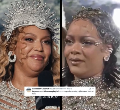 Social Media Is Under Fire After Beyoncé And Rihanna’s Appearances Spark Harsh “Aging” Debate 😳